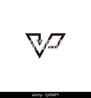letter vp simple linked line arrow logo vector Stock Vector