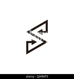 letter s opposite arrow geometric line logo vector Stock Vector
