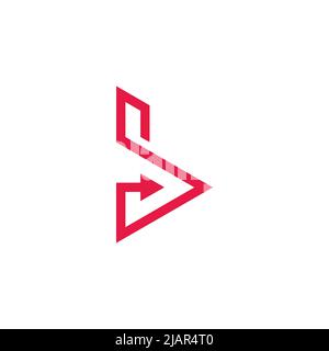 letter b triangle right arrow simple geometric logo vector Stock Vector