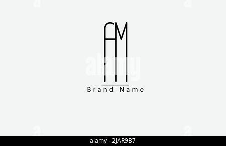 Alphabet letters Initials Monogram logo AM MA A M Stock Vector