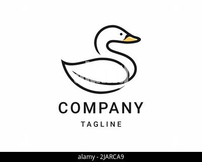 Duck Organic Farm Logo Template Stock Vector