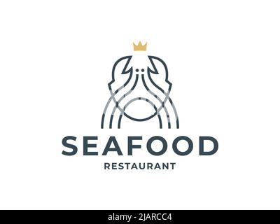 Seafood crab logo design template Stock Vector