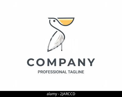 pelican simple premium logo template Stock Vector