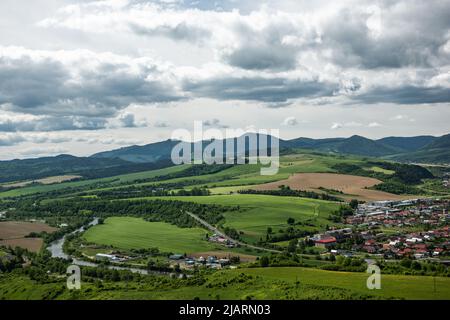 Vista from Slovakia fortress Stara Lubovna Castle in High Tatras, Slovak Republik. Stock Photo