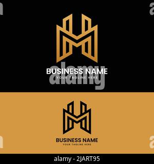 H M HM MH Letter Monogram Initial Logo Design Template. Suitable for General Sports Fitness Construction Finance Company Business Corporate Shop Stock Vector