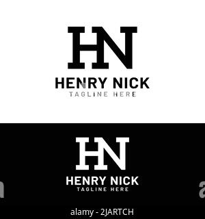 H N HN NH Letter Monogram Initial  Logo Design Template. Suitable for General Sports Fitness Construction Finance Company Business Corporate Shop Stock Vector