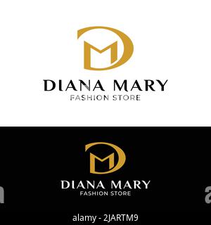 D M DM MD Letter Monogram Initial Logo Design Template. Suitable for General Fashion Jewelry Realtor Construction Finance Company Business Corporate S Stock Vector