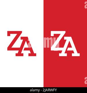 Z A ZA AZ Letter Monogram Initial Logo Design Template. Suitable for General Sports Fitness Construction Finance Company Business Corporate Shop Appar Stock Vector