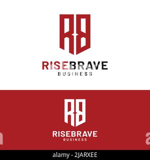 Letter Initial Monogram R B RB BR Shield Logo Design Template. Suitable for Fashion Clothing Apparel Sport Finance Management Business Brand Company S Stock Vector