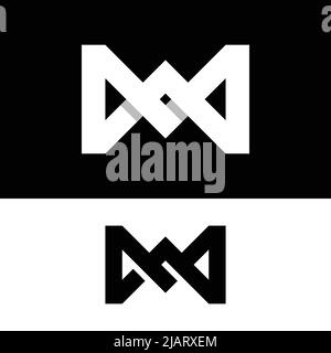Monogram Letter Initial W M MW WM Infinity Elegant Minimalist Logo Design Template. Suitable for Digital Technology Fashion Clothing Finance Managemen Stock Vector