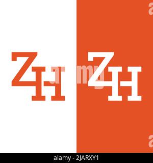 Z H ZH HZ Letter Monogram Initial Logo Design Template. Suitable for General Sports Fitness Construction Finance Company Business Corporate Shop Appar Stock Vector