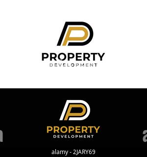 P D PD DP Letter Monogram Initial Logo Design Template. Suitable for General Sports Fitness Construction Finance Company Business Corporate Shop Appar Stock Vector