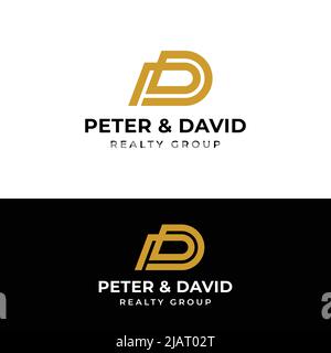 P D PD DP Letter Monogram Initial Logo Design Template. Suitable for General Sports Fitness Construction Finance Company Business Corporate Shop Appar Stock Vector