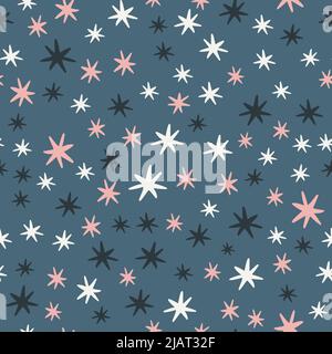 Seamless pattern with different stars. Creative kids texture for fabric, wrapping, textile, wallpaper, apparel. Vector illustration. Cute kids print Stock Vector