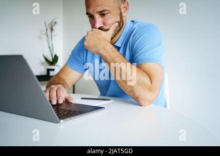 Man Working laptop Hands Networking Stock Photo