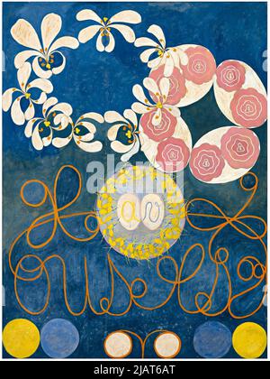 Hilma af Klint, The Ten Largest, No 01, Childhood, Group IV, abstract painting in tempera on panel, 1907 Private collection Stock Photo