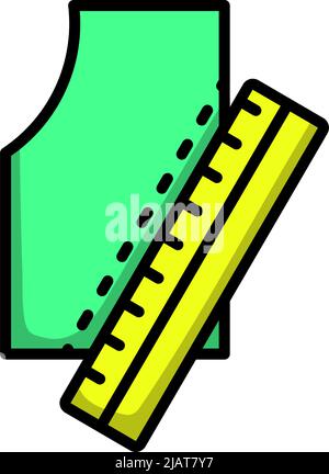 Sewing Pattern Icon. Editable Bold Outline With Color Fill Design. Vector Illustration. Stock Vector