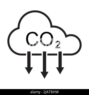 Carbon emissions reduction icon vector for graphic design, logo, web site, social media, mobile app, ui illustration Stock Vector