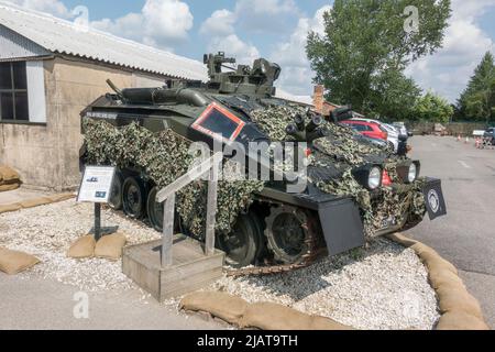 FV103 Spartan APC in Eden Camp Modern History Theme Museum near Malton, North Yorkshire, England. Stock Photo