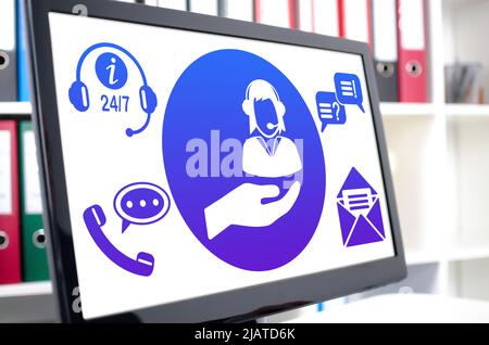 Customer service concept shown on a computer screen Stock Photo