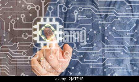 Protection of information. Login check. Digital technology, internet connection. Login control and archiving software. Stock Photo
