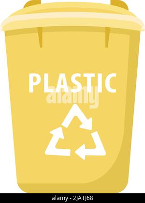 Bin for plastic waste semi flat color vector object Stock Vector