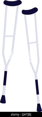 Underarm crutches semi flat color vector object Stock Vector