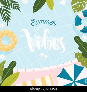 Hello Summer card. Vector illustration concept. Stock Vector