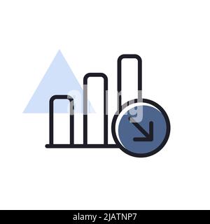 Decrease outline icon. Office sign. Graph symbol for your web site ...