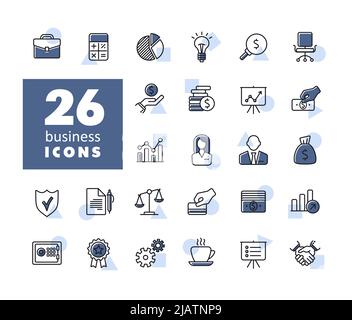 Business and finance web outline icon set. Graph symbol for your web site design, logo, app, UI. Vector illustration, EPS10. Stock Vector