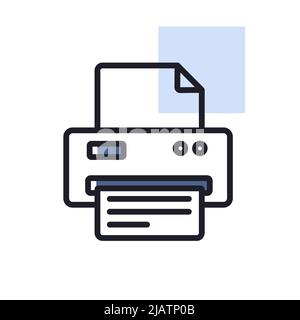 Printer vector outline icon. Office sign. Graph symbol for your web site design, logo, app, UI. Vector illustration Stock Vector