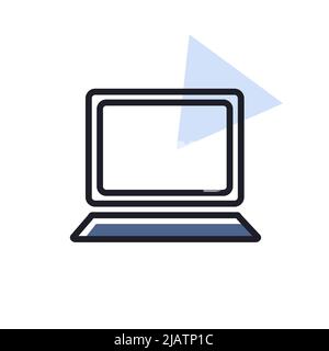Laptop outline icon. Workspace sign. Graph symbol for your web site design, logo, app, UI. Vector illustration, EPS10. Stock Vector