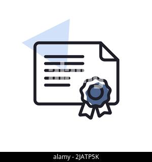 Certified outline icon. Workspace sign. Graph symbol for your web site design, logo, app, UI. Vector illustration, EPS10. Stock Vector