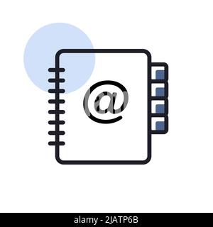 Address Book outline icon. Workspace sign. Graph symbol for your web site design, logo, app, UI. Vector illustration, EPS10. Stock Vector