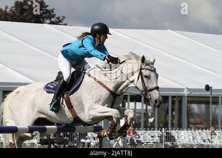Ipswich, UK. 01st Jun 2022. After being cancelled in 2020 and 2021 due to Covid restrictions the Suffolk Show returns to Ipswich. Show jumping taking place in the Grand Ring. Credit: Eastern Views/Alamy Live News Stock Photo