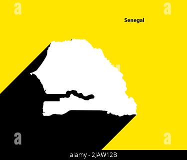 Senegal Map on retro poster with long shadow. Vintage sign easy to edit, manipulate, resize or colourise. Stock Vector
