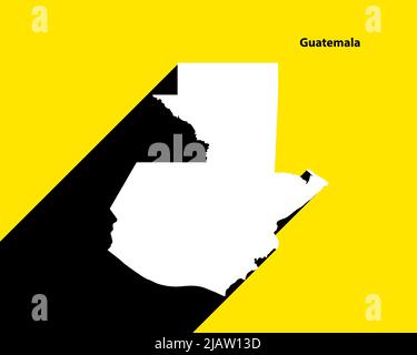 Guatemala Map on retro poster with long shadow. Vintage sign easy to edit, manipulate, resize or colourise. Stock Vector