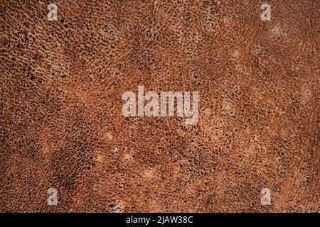 Weathered beige leather surface close up for texture and background Stock Photo