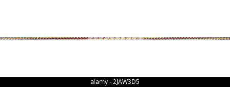 Long straight colored nylon rope close up isolated on white Stock Photo