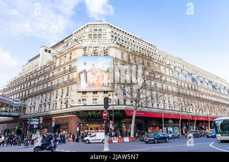 Paris, France - March 17, 2018: The Galeries Lafayette, an upmarket French department store chain, the biggest in Europe. Stock Photo