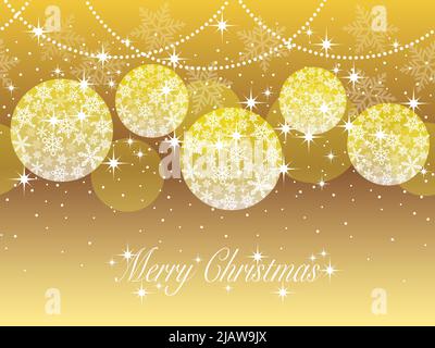 Seamless Abstract Background With Christmas Ball Ornaments On A Gold Background, Vector Illustration. Horizontally Repeatable. Stock Vector