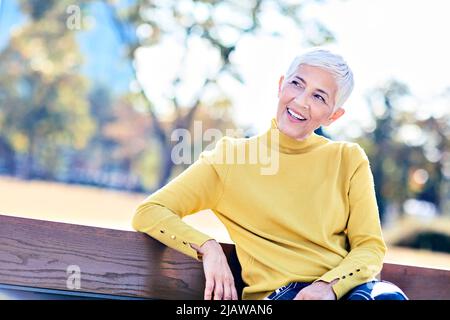 senior woman gray hair portrait beauty Stock Photo