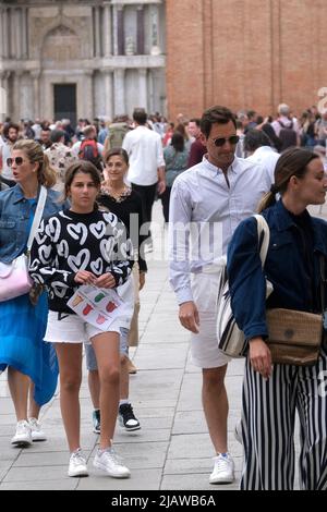 Roger Federer in Venice with family