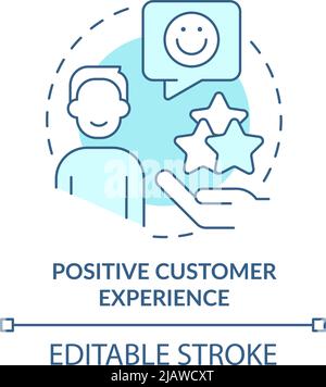 Positive customer experience turquoise concept icon Stock Vector