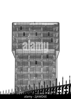 Black and white detail with a modern office building. Abstract photography Stock Photo