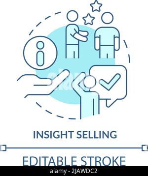 Insight selling turquoise concept icon Stock Vector