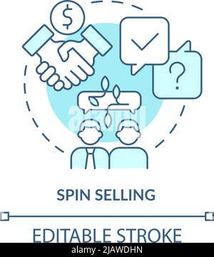 SPIN selling turquoise concept icon Stock Vector