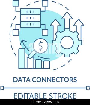 Data connectors turquoise concept icon Stock Vector