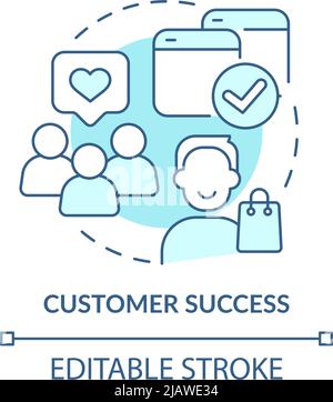Customer success turquoise concept icon Stock Vector