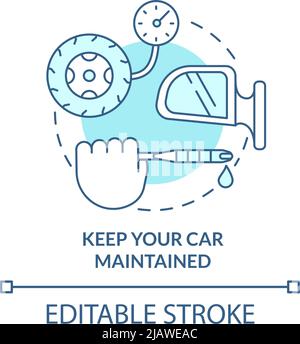 Keep your car maintained turquoise concept icon Stock Vector